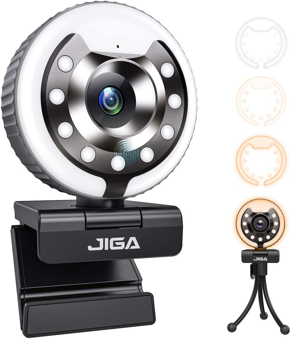 JIGA 1080P Webcam with Microphone and Ring Light $19.99 + FSSS