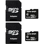 2 Pack 32GB  Micro Center Class 10 Micro SDHC Memory Card with Adapter - $8.92