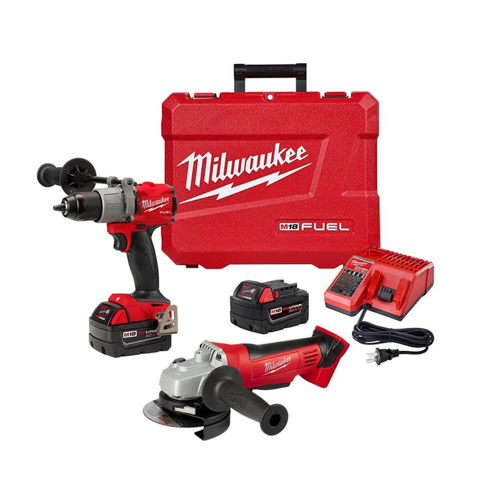 M18 FUEL 18V Lithium-Ion Brushless Cordless 1/2 in. Drill/Driver Kit with Cut-Off/Grinder $229