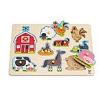 Hape Farm Animals Toddler Wooden Peg Puzzle $6.54 add-on item @amazon