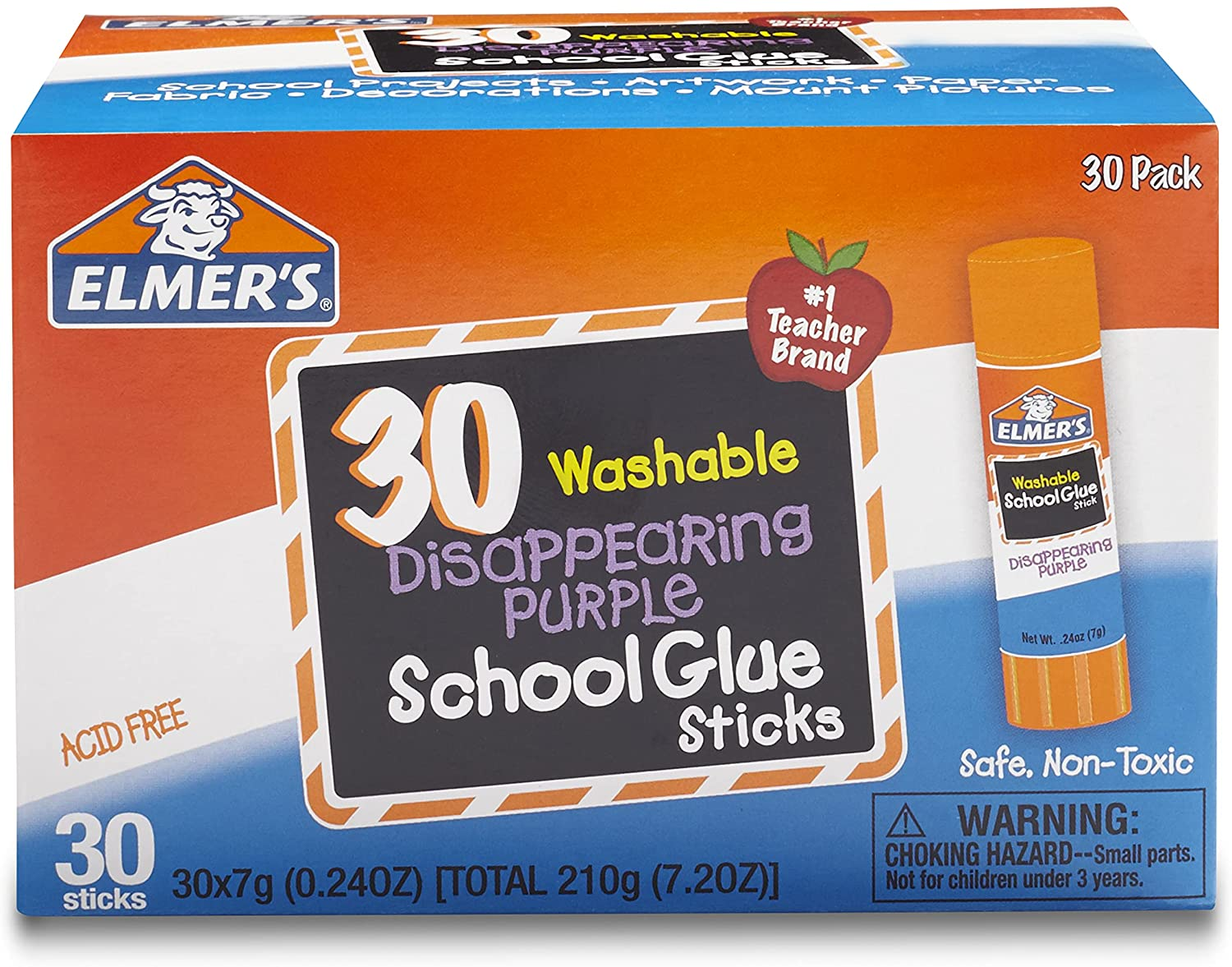 Amazon.com: Elmer's Disappearing Purple School Glue, Washable, 30 Pack, 0.24-ounce sticks : Everything Else $6.97