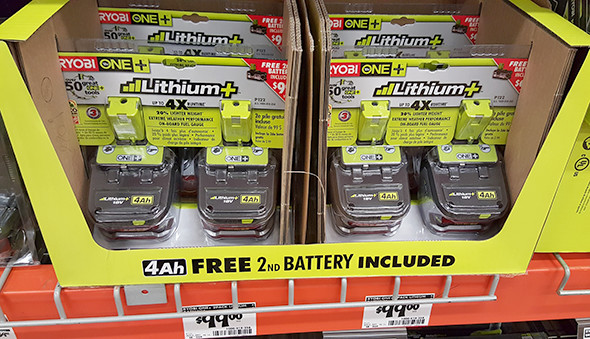 Home Depot Ryobi 18v One Lithium Ion 4ah High Capacity Battery 2