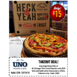 Uno's Pizzeria Any Large Pizza Deep or XL CTC $15 Takeout Only