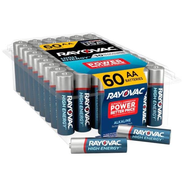 Home Depot: 60 Pack Rayovac High Energy AA Batteries $19.87