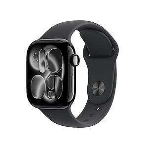 Apple Watch Series 11 [GPS 42mm] Smartwatch with Jet Black Aluminum Case with Black Sport Band - S/M $389