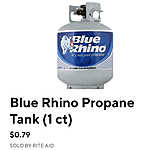 DoorDash: Blue Rhino Propane Tank (1ct)  - $0.79