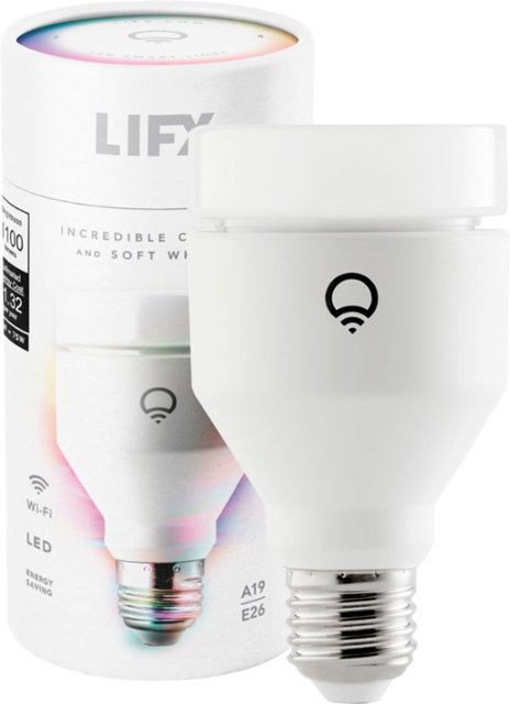 $20 off LIFX - 1100-Lumen, 11W Dimmable A19 LED Light Bulb, 75W Equivalent - Multicolor/Infared $59.99