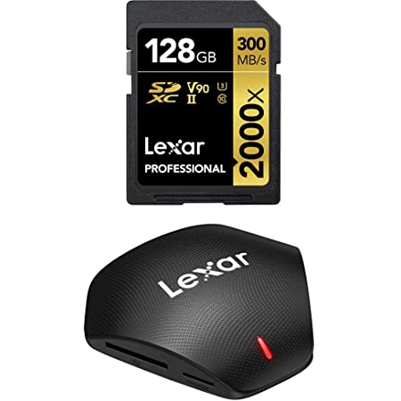 Lexar Professional 2000x 128GB SDXC UHS-II Card, Up to 300MB/s Read (LSD2000128G-BNNNU) + Multi-Card 3-in-1 USB 3.1 Reader (LRW500URBNA) $131.98