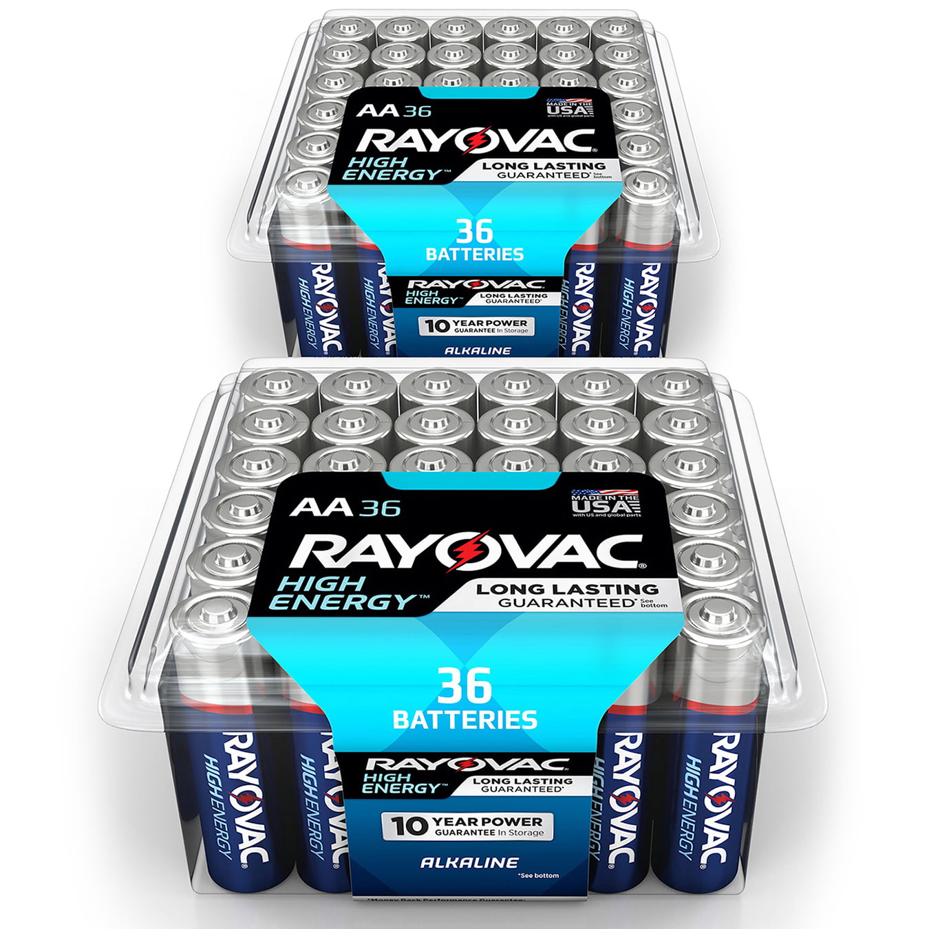 Rayovac High Energy Alkaline Combo Pack, AA & AAA Batteries, 72 Count Bundle (2 X 36 Packs) $11.18