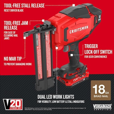 CRAFTSMAN V20 2-in 18-Gauge Brad Nailer $179