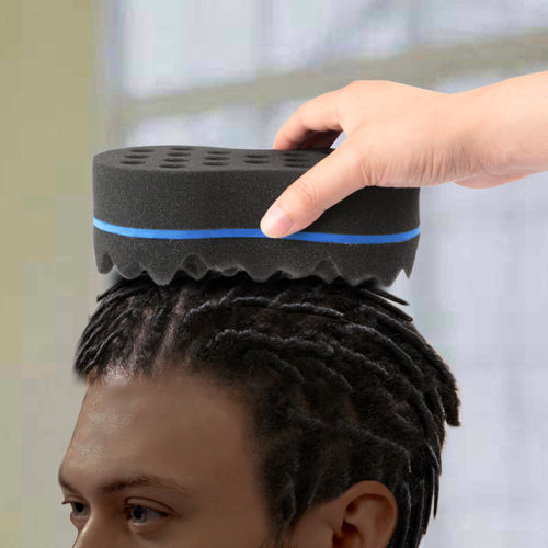 Unisex Double Sided Barber Sponge Hair Brush For Afro Twists Curls