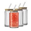4-Pack 16-Oz JoyJolt Fluted Glass Tumblers w/ Bamboo Lids and Glass Straws $8.88 + Free Shipping w/ Prime or on orders over $35