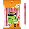 10-Count BIC Round Stic Xtra Life Medium Point Ball Pen (Red, 1.0mm) $0.83 w/ S&amp;amp;S + Free Shipping w/ Prime or on orders over $35
