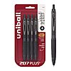 Uni-Ball 207+ Retractable Gel Pens, Black, 0.5mm, 4-Pack