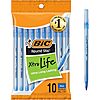 BIC Round Stic Xtra Life Ball Pens, Blue, 1.0mm, 10-Count