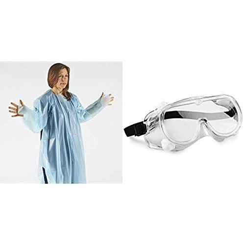 15-Pack Hand2Mind Disposable Isolation Gowns (Blue) + 10-Pack Safety Goggles $5.28 + Free Shipping w/ Prime or on orders over $25