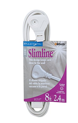 8' Woods SlimLine 3-Outlet 16/3 Flat Plug Indoor Extension Cord $4.47 + Free Shipping w/ Prime or on orders over $25