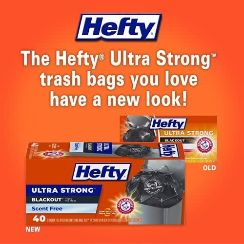 40-Count 13-Gallon Hefty Ultra Strong Tall Kitchen Trash Bags (Black/Scent Free) $6 w/ S&S + Free Shipping w/ Prime or on orders over $25