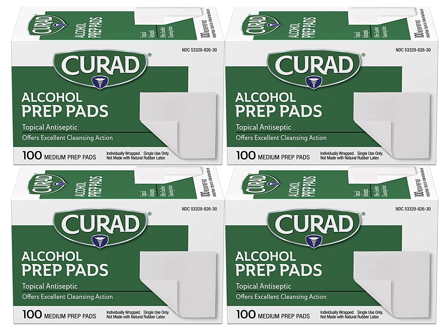 4-Pack 100-Count Curad Alcohol Prep Pads $4.49 + Free Shipping w/ Prime or on orders over $25