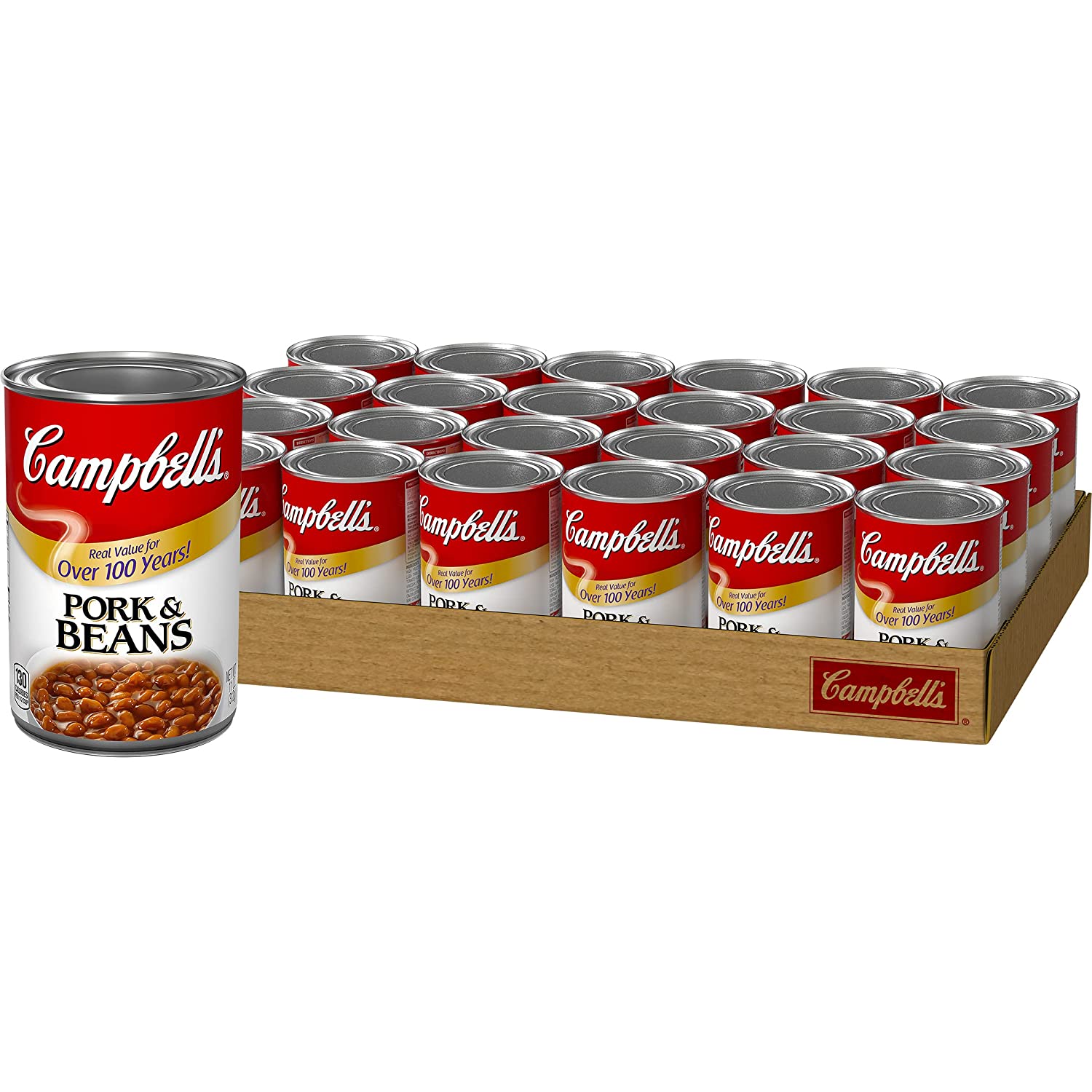 24-Pack 11-Oz Campbell's Canned Pork & Beans $12 + Free Shipping w/ Prime or on orders over $25