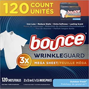 120-Count Bounce Wrinkleguard Mega Dryer Sheets (Outdoor Fresh Scent) $6 w/ S&S + Free Shipping w/ Prime or on orders over $25