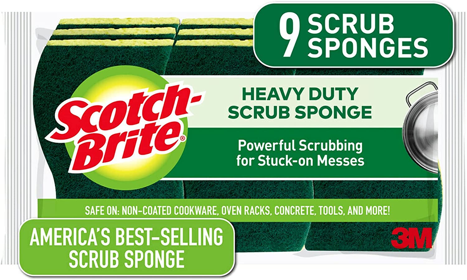 9-Count Scotch-Brite Heavy Duty Scrub Sponges $5.85 w/ S&S + Free Shipping w/ Prime or on orders over $25