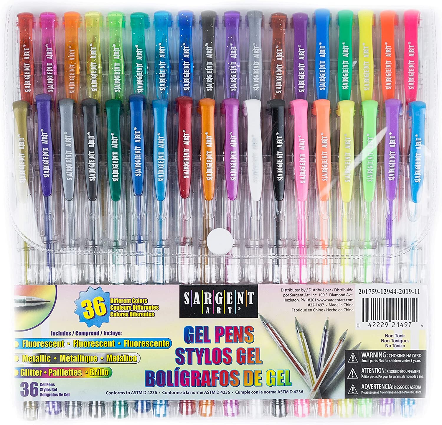36-Count Sargent Art Gel Pens (Assorted Colors) $5.50 + Free Shipping w/ Prime or on orders over $25