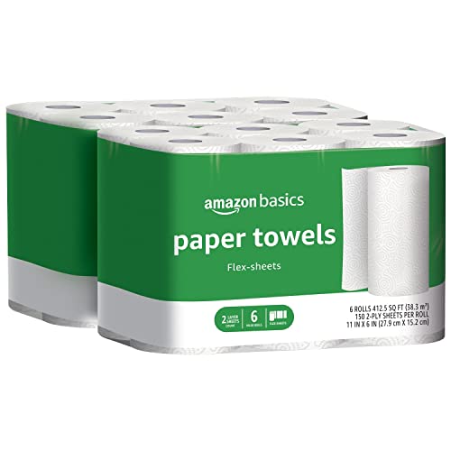 12-Pack Amazon Basics 2-Ply Flex-Sheets Paper Towels $13 w/ S&S + Free Shipping w/ Prime or on orders over $25