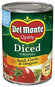 12-Pack 14.5-Oz Del Monte Canned Diced Tomatoes w/ Basil, Garlic & Oregano $10 w/ S&S + Free Shipping w/ Prime or on orders over $25