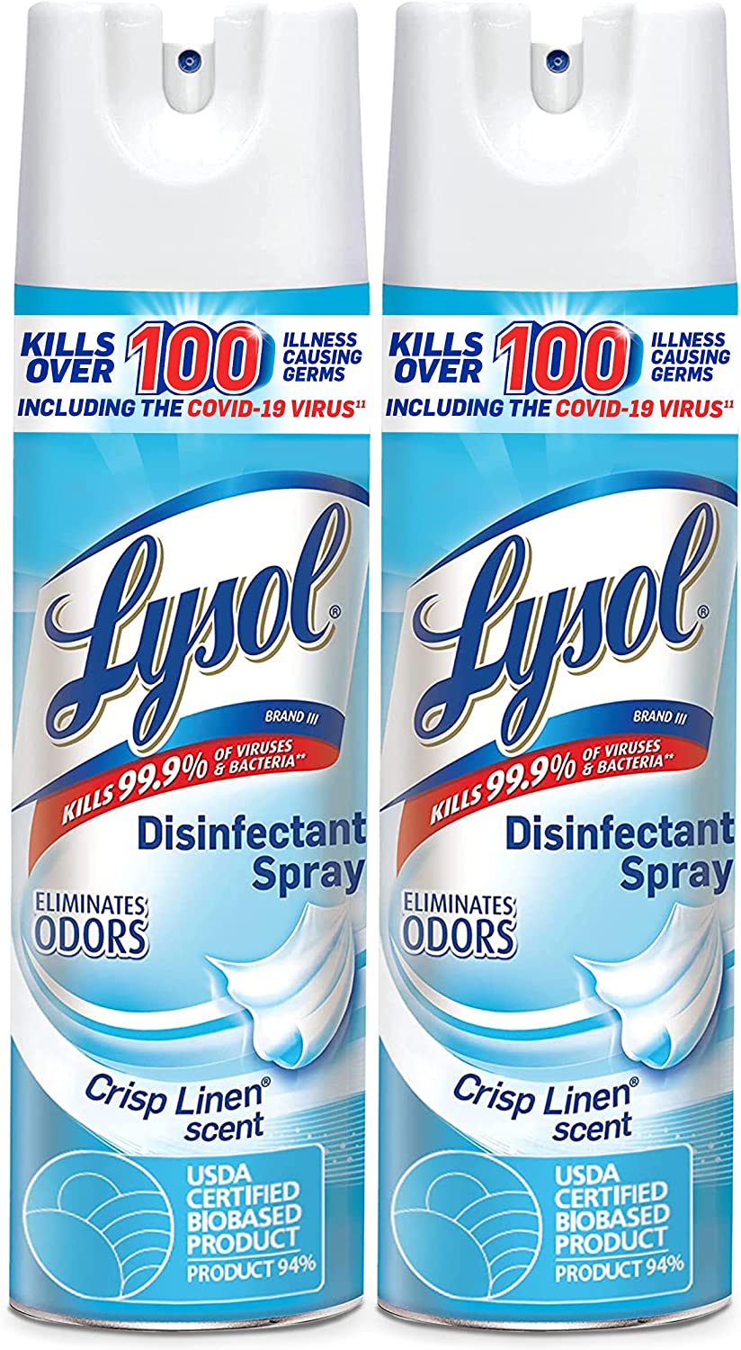 2-Pack 19-Oz Lysol Disinfecting Spray (Crisp Linen) $7.79 w/ S&S + Free Shipping w/ Prime or on orders over $25