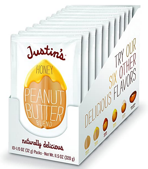 10-Count 1.15-Oz Justin's Honey Peanut Butter Squeeze Packs $5.48 w/ S&S + Free Shipping w/ Prime or on orders over $25