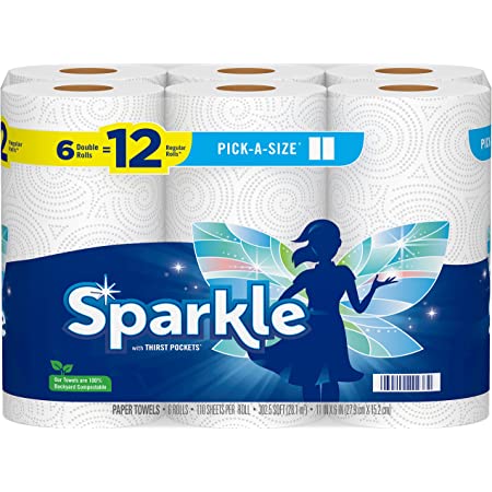 6-Count Sparkle Pick A Size 2-Ply Double Roll Paper Towels $6.17 + Free Shipping w/ Prime or on orders over $25