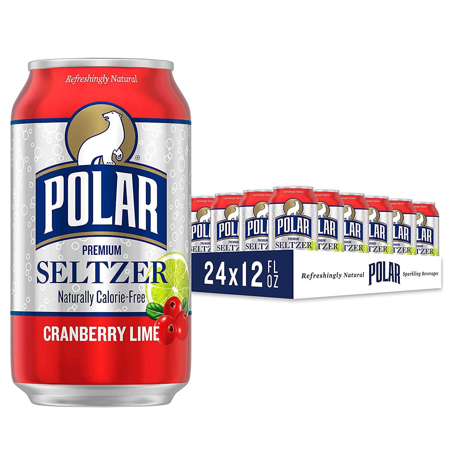 24-Pack 12-Oz Polar Seltzer Water (Cranberry Lime) $5.51 w/ S&S + Free Shipping w/ Prime or on orders over $25