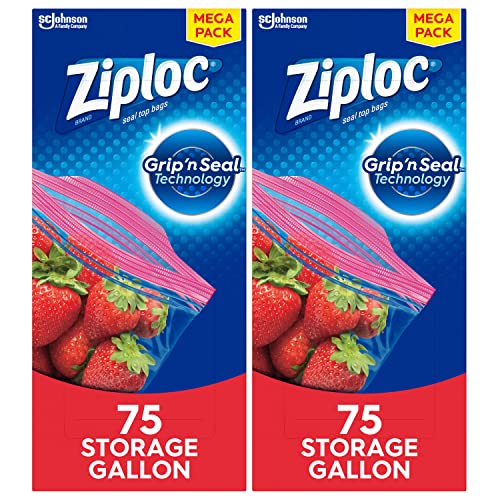2-Pack 75-Count Ziploc Gallon Food Storage Bags $14.43 w/ S&S + Free Shipping w/ Prime or on orders over $25