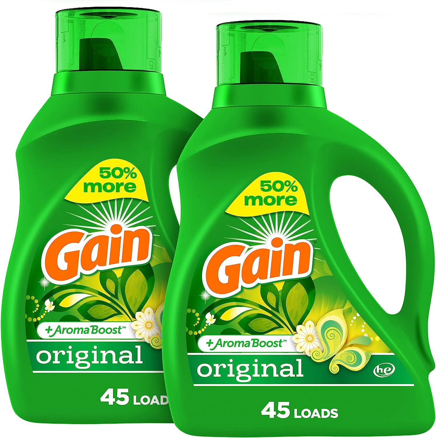 2-Pack 65-Oz Gain + Aroma Boost Liquid Laundry Detergent (Original) $10.95 w/ S&S + Free Shipping w/ Prime or on orders over $25