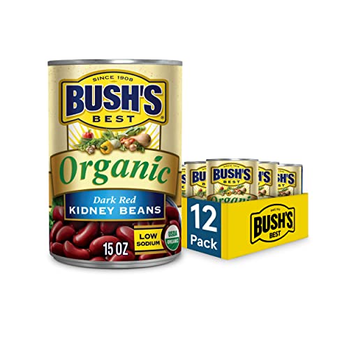 12-Pack 15-Oz Bush's Best Organic Dark Red Kidney Bean Cans $14.59 w/ S&S + Free Shipping w/ Prime or on orders over $25