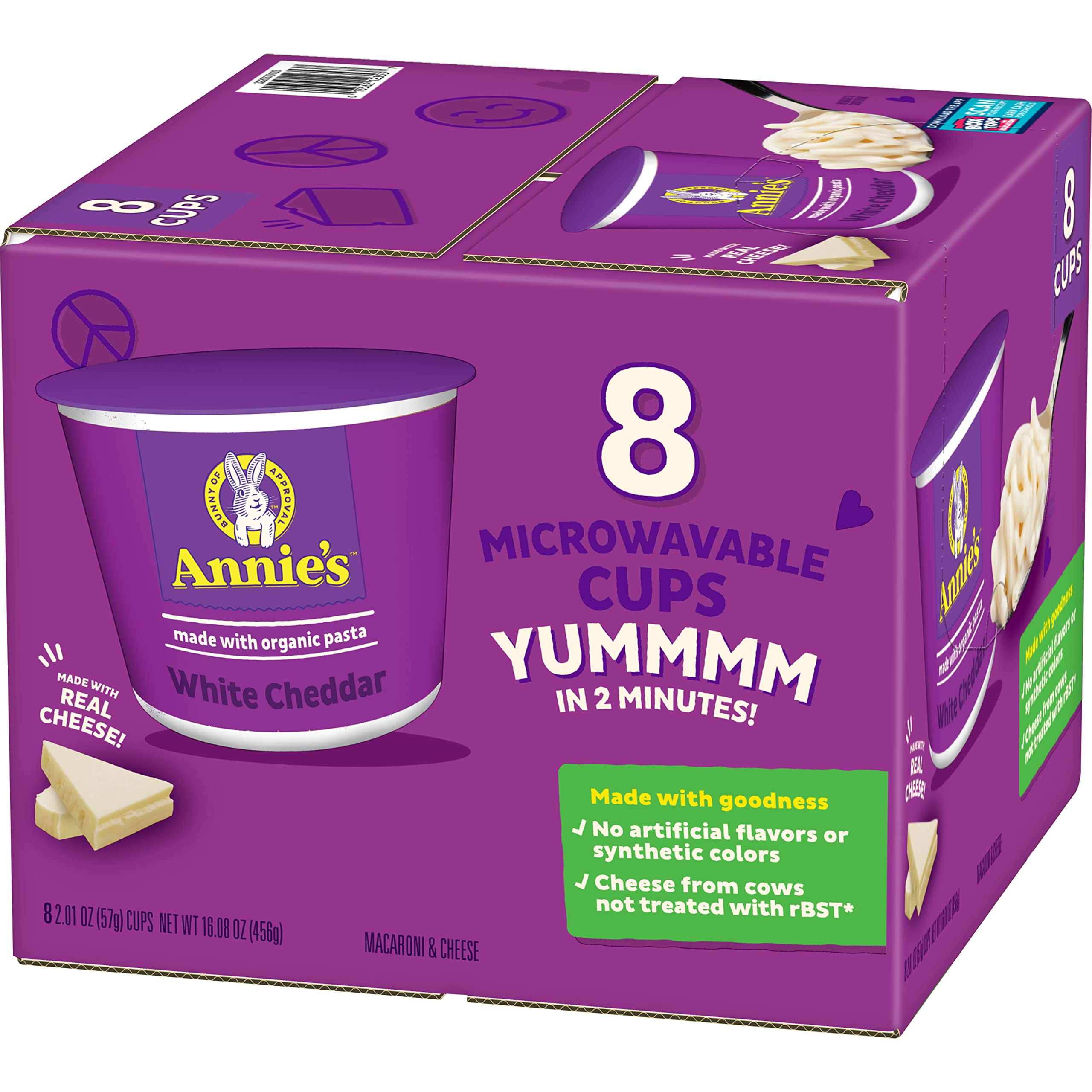 8-Count 2.01-Oz Annie's White Cheddar Mac & Cheese Cups $7.49 w/ S&S + Free Shipping w/ Prime or on orders over $25