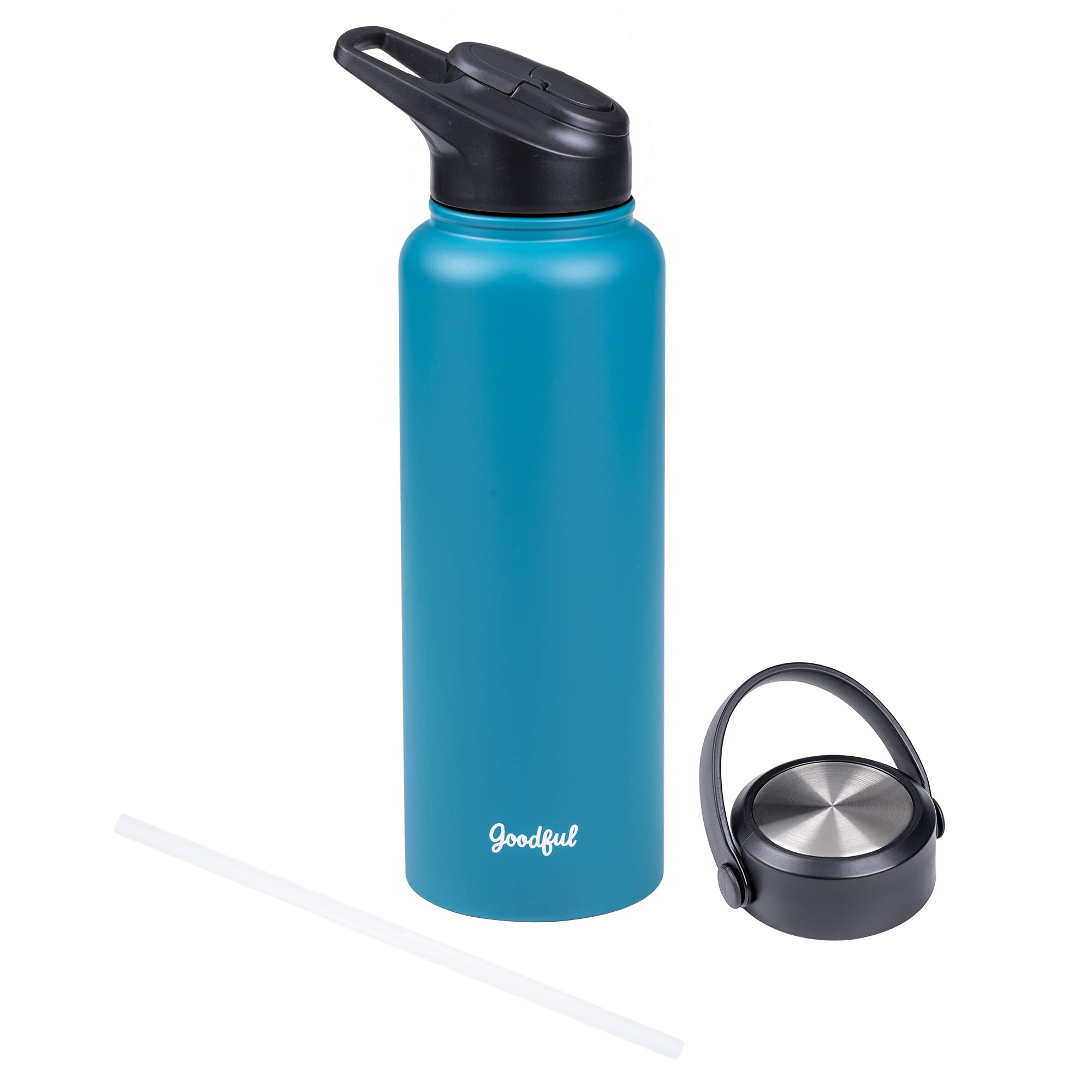 40-Oz Goodful Double Wall Vacuum Sealed Water Bottle w/ Two Interchangeable Lids (Teal) $9.90 + Free Shipping w/ Prime or on orders over $25