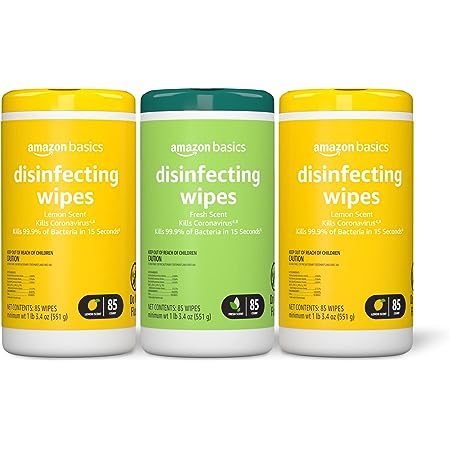 3-Pack 85-Count Amazon Brand Solimo Disinfecting Wipes $7.66 w/ S&S + Free Shipping w/ Prime or on orders over $35