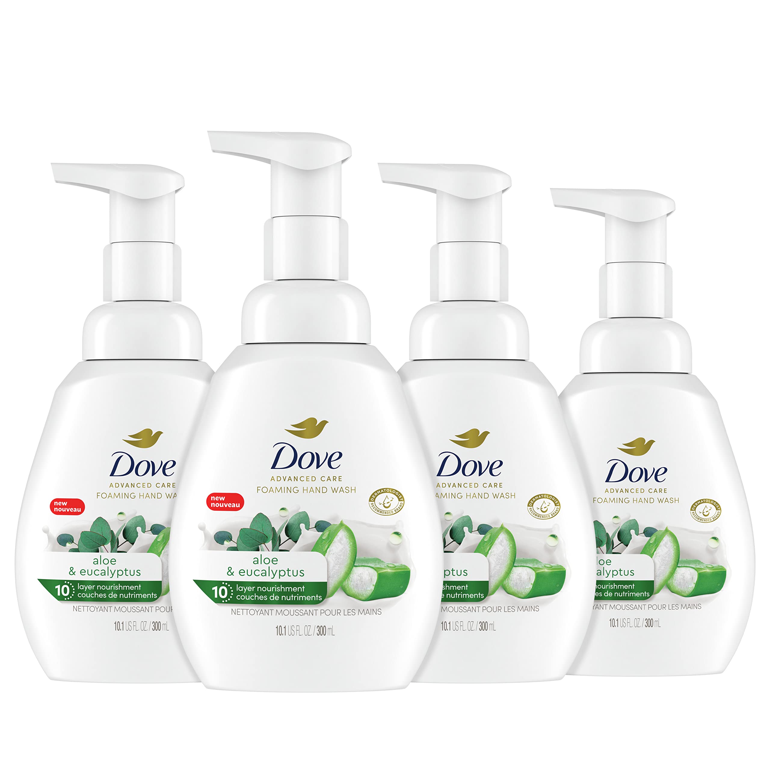 4-Pack 10.1-Oz Dove Foaming Hand Wash (Aloe & Eucalyptus) $9.59 w/ S&S + Free Shipping w/ Prime or on orders over $35