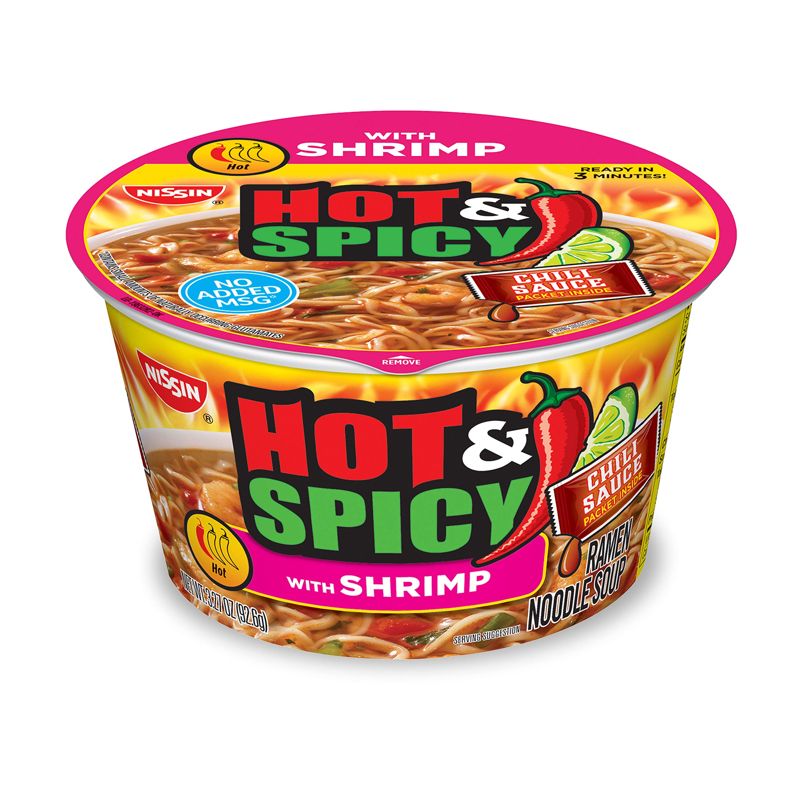6-Pack 3.27-Oz Nissin Hot & Spicy Ramen Noodle Soup (Shrimp) $6 + Free Shipping w/ Prime or on orders over $35