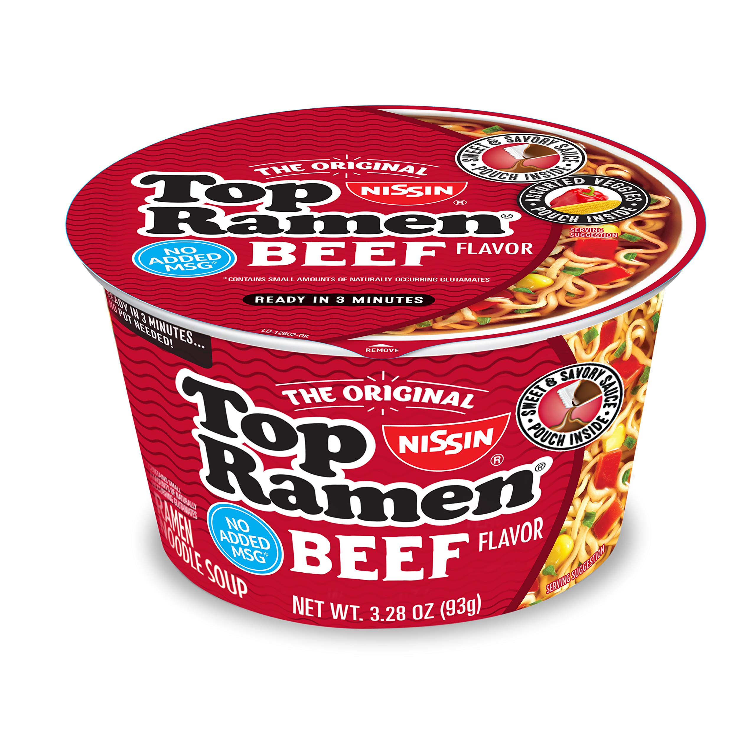 6-Pack 3.28-Oz Nissin Top Ramen Bowl Ramen Noodle Soup (Beef) $6 + Free Shipping w/ Prime or on orders over $35