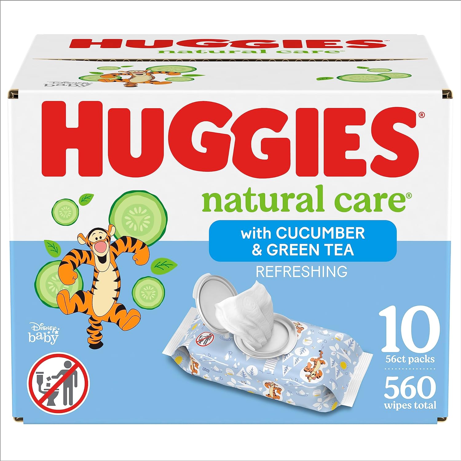 560-Count Huggies Natural Care Refreshing Baby Wipes (Cucumber/Green Tea) $12.48 w/ S&S + Free Shipping w/ Prime or on orders over $35