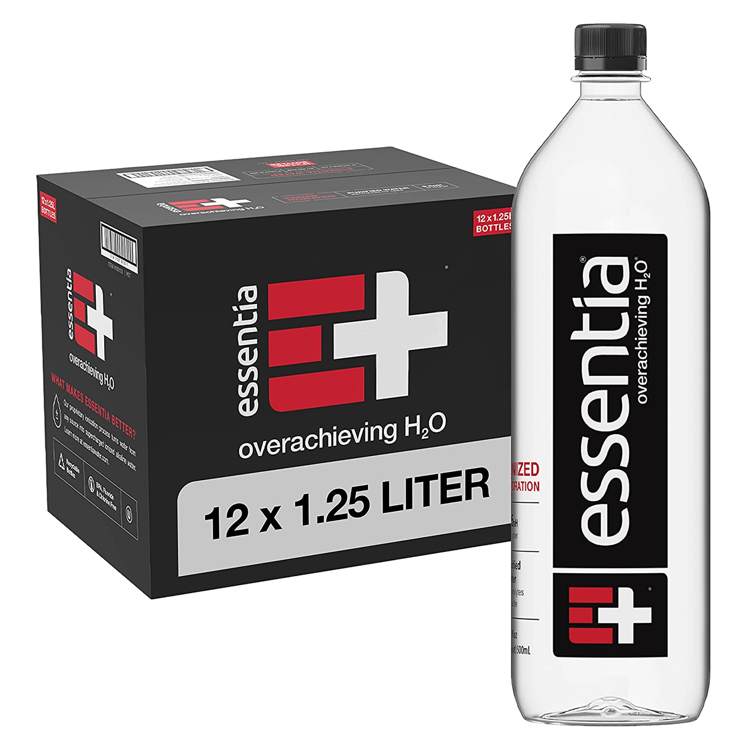 12-Pack 1.25-Liter Essentia 9.5 pH Ionized Alkaline Water $15.83 w/ S&S + Free Shipping w/ Prime or on orders over $35