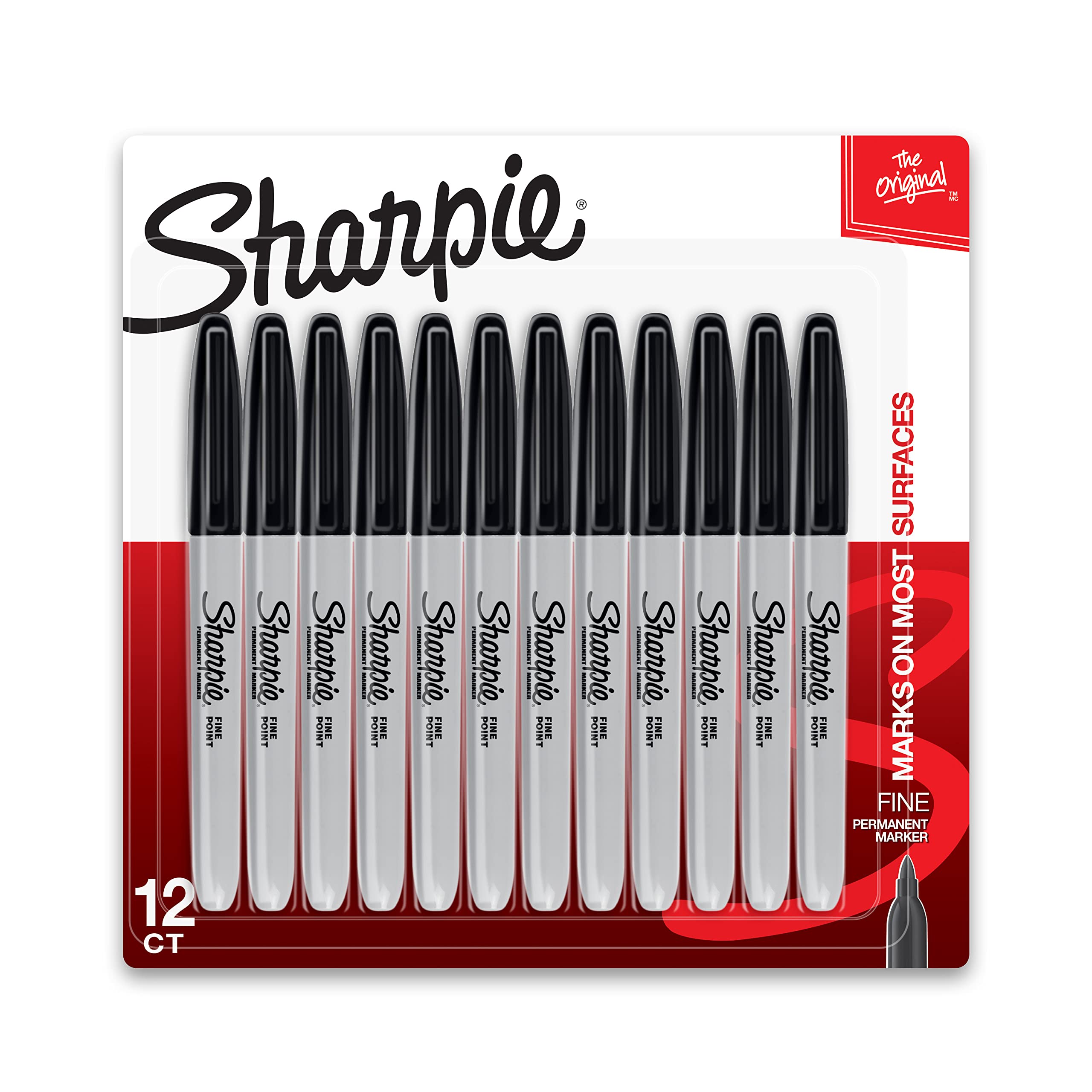 12-Count Sharpie Fine Point Permanent Markers (Black) $7.60 w/ S&S + Free Shipping w/ Prime or on orders over $35