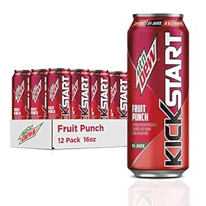 12-Count 16-Oz Mountain Dew Kickstart (Fruit Punch) $11.40 w/ S&S + Free Shipping w/ Prime or on orders over $35