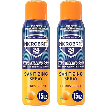 2-Pack 15-Oz Microban 24 Hour Sanitizing and Antibacterial Spray (Citrus) $4.14 + Free Shipping w/ Prime or on orders over $35