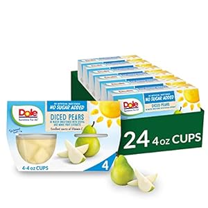24-Pack 4-Oz Dole Diced Pears Fruit Bowls (No Sugar Added) $12.21 w/ S&S + Free Shipping w/ Prime or on orders over $35