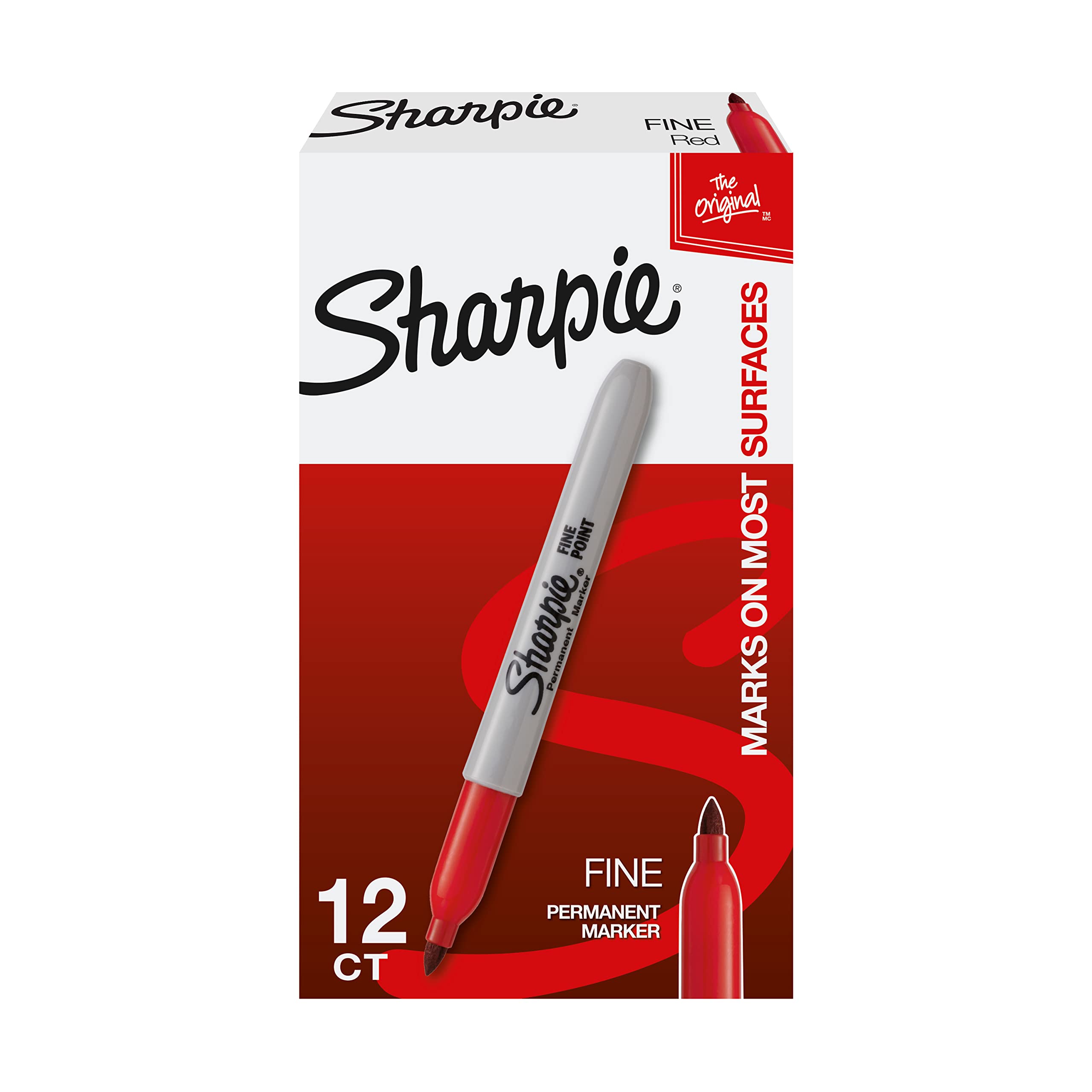 12-Count Sharpie Fine Point Permanent Markers (Red) $6.89 + Free Shipping w/ Prime or on orders over $35