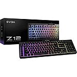 EVGA Z12 RGB Backlit Gaming Keyboard w/ Programmable Macro Keys $15